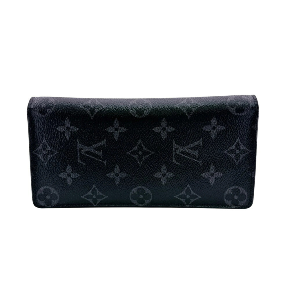 LOUIS VUITTON M61697 Portefeuille Brazza Monogram Eclipse Long Wallet, Black